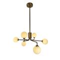 Brilliantbulb Ootzil  6-Light Brass Chandelier with White Globes BR3574099